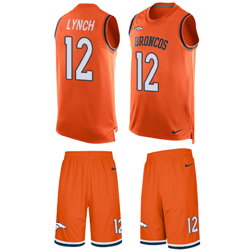 Nike Broncos #12 Paxton Lynch Orange Team Color Men's Stitched NFL Limited Tank Top Suit Jersey